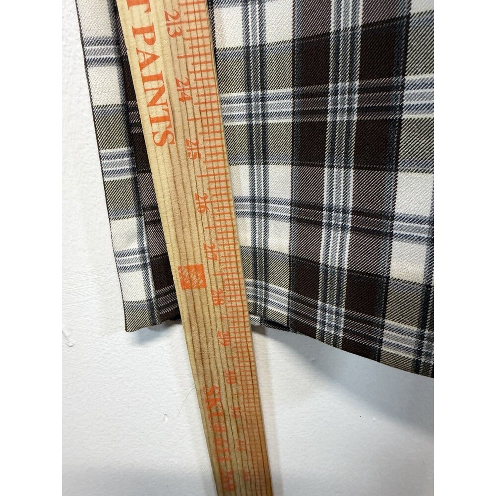 Reformation Y2K Women’s Franklin brown Plaid Straight Leg Pants Rayon Sz 2 - Picture 8 of 16